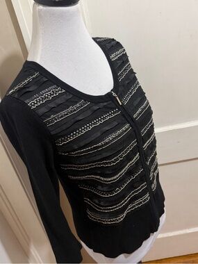 White House Black Market Black Lightweight Knit Top